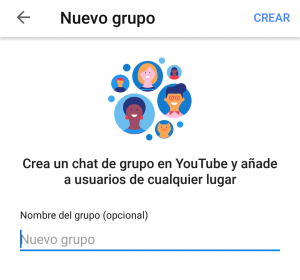 Grupo de chat en YouTube